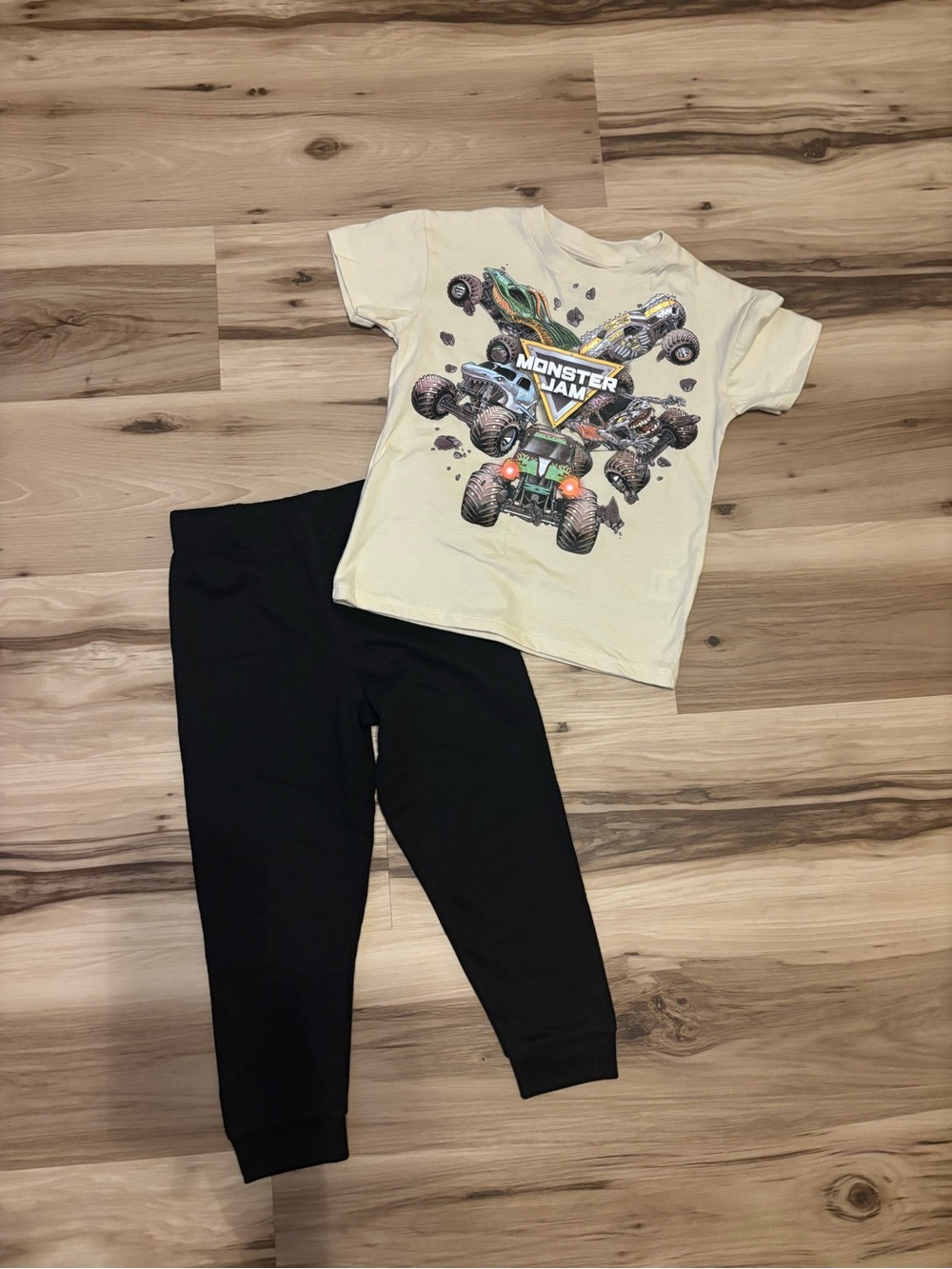 Garanimals Monster Jam Yellow Tee and Black Pants Matching Set